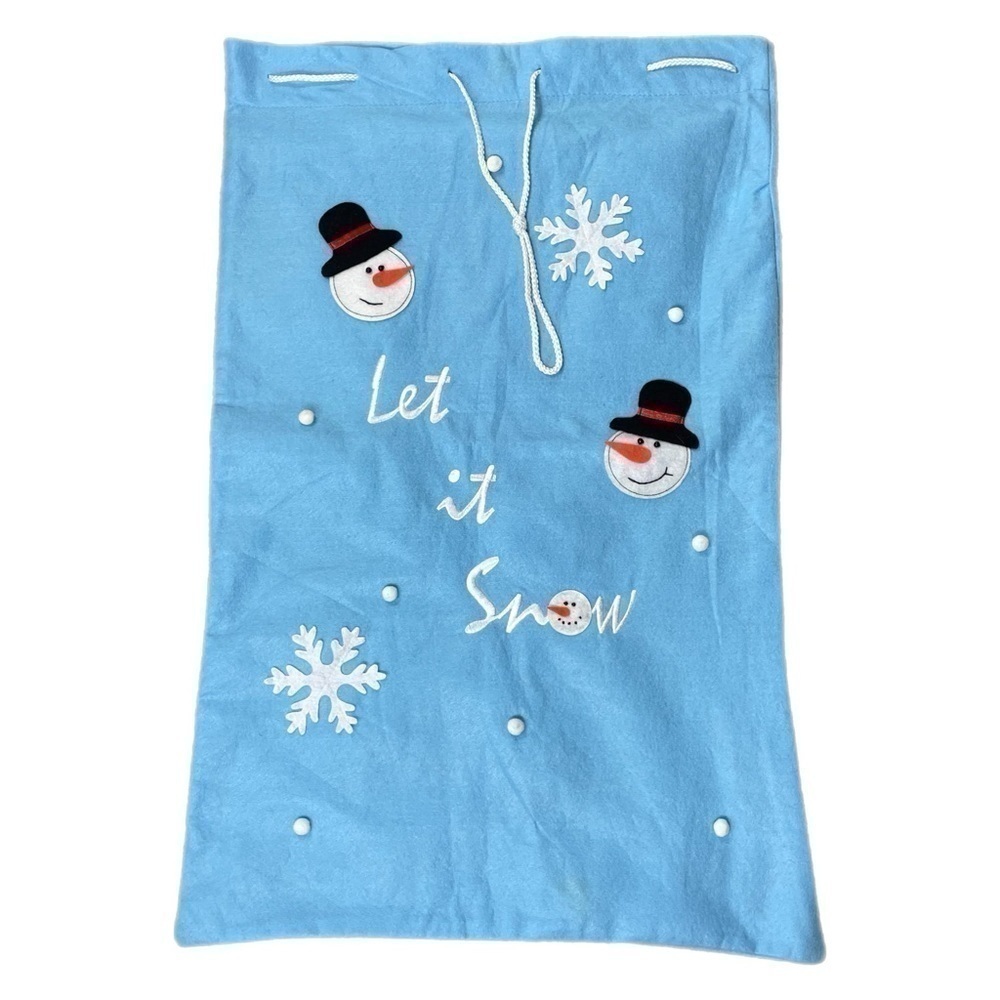 Holiday Let It Snow Snowman Gift Present Christmas Large Bag